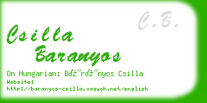 csilla baranyos business card